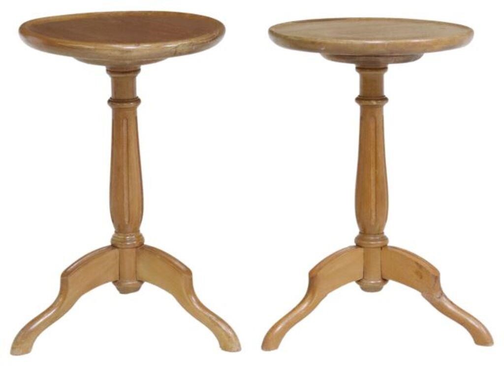 (2) DIMINUTIVE ITALIAN WALNUT PEDESTAL