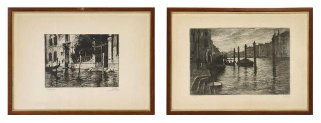 (2) SIGNED PRINTS OF VENETIAN CANALS(lot