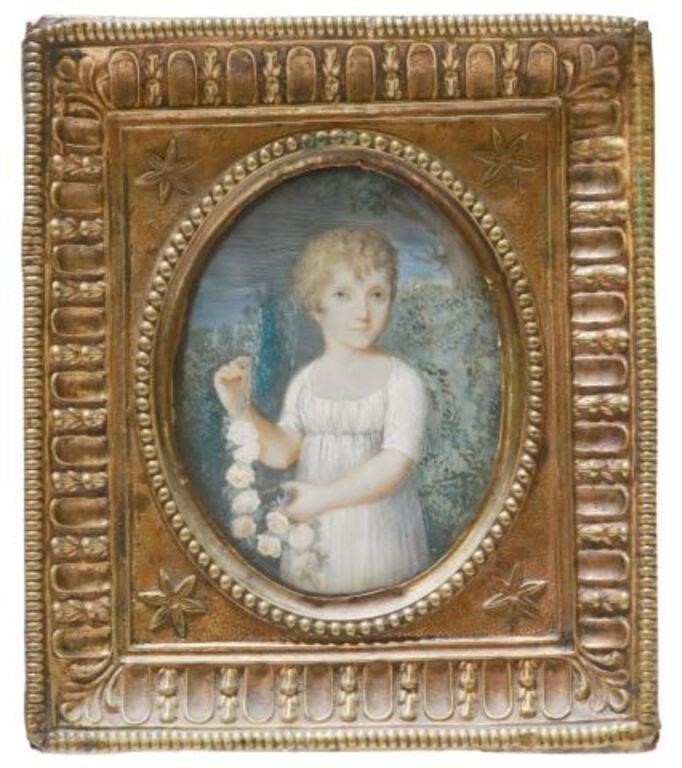 WATERCOLOR PORTRAIT MINIATURE OF 3558bb