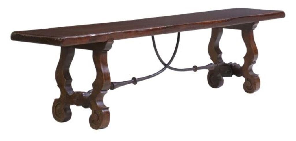 SPANISH OAK IRON STRETCHER BENCHSpanish 355920