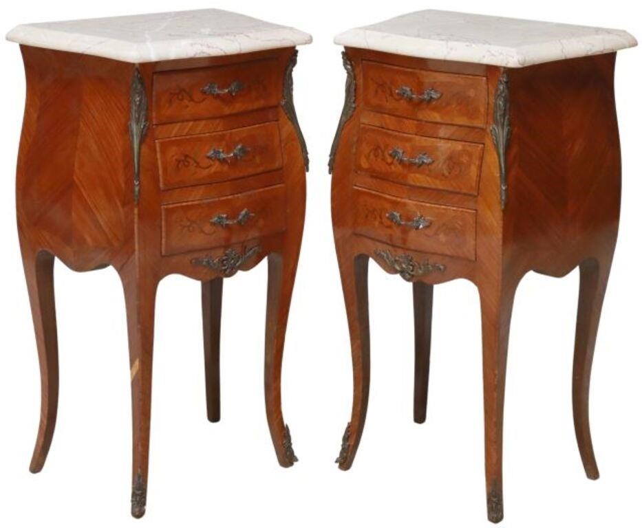  2 FRENCH LOUIS XV STYLE MARBLE TOP 355956
