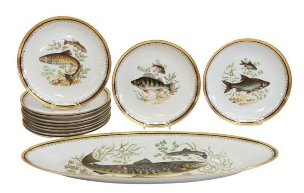  12 FRENCH PARCEL GILT PORCELAIN 355978