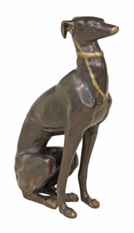 PARCEL GILT BRONZE WHIPPET DOG 355988