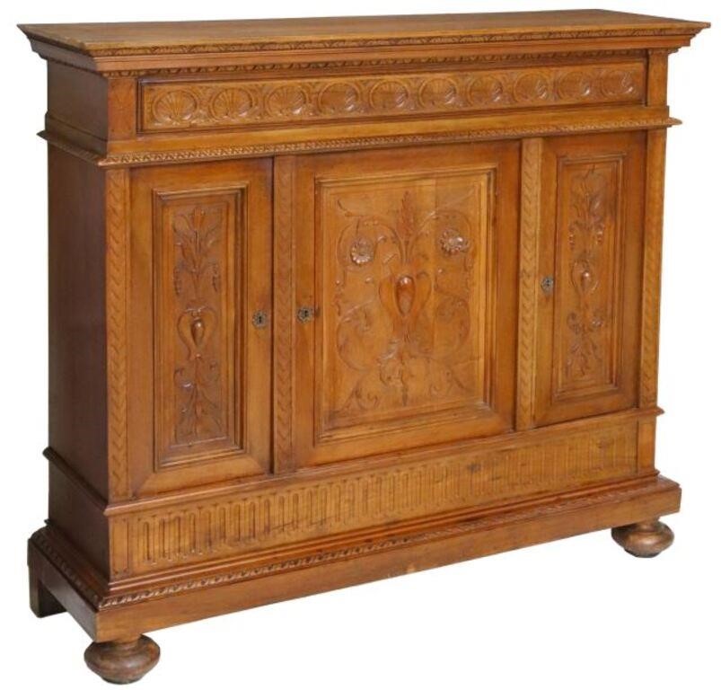 FRENCH CARVED WALNUT SERVER SIDEBOARD  355999