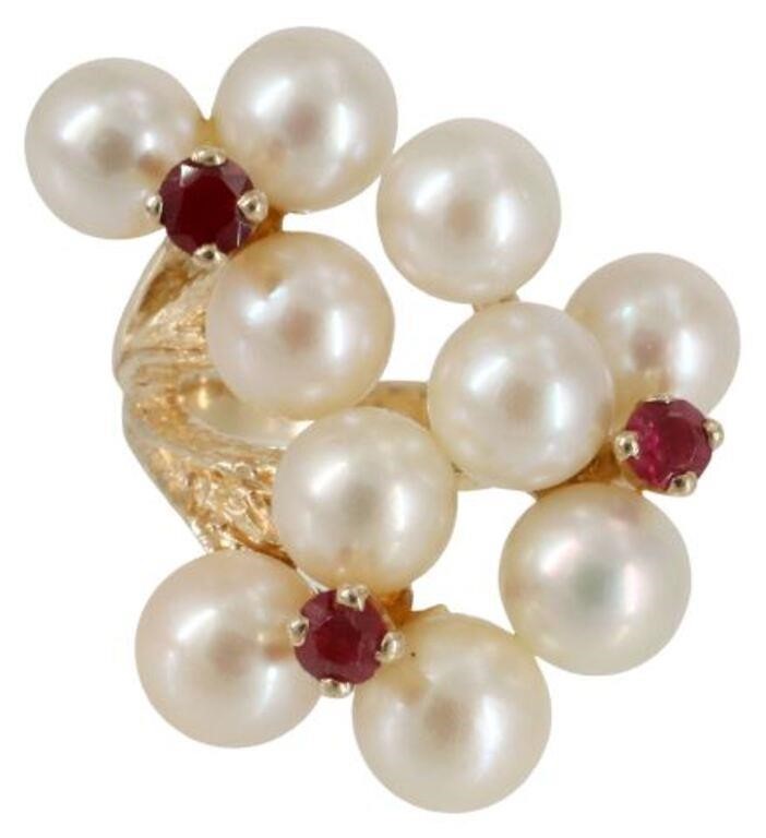 ESTATE 14KT YELLOW GOLD PEARL  3559b4