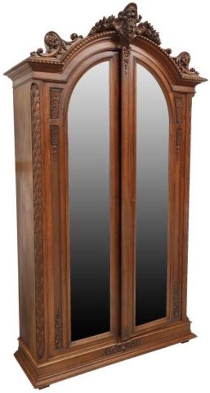 FINE FRENCH CARVED MAHOGANY MIRRORED 3559f1