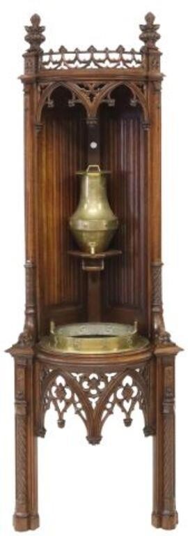 FRENCH GOTHIC REVIVAL LAVABO CARVED 355a01