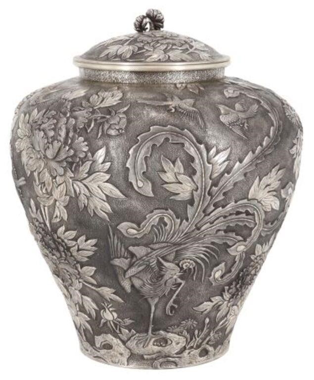 LARGE CHINESE SILVER PHOENIX  355a08