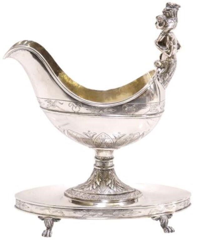 LARGE CONTINENTAL SILVER SAUCEBOAT 355a0d