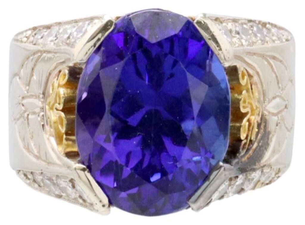 ESTATE 14KT GOLD TANZANITE 0 75CTTW 355a1e