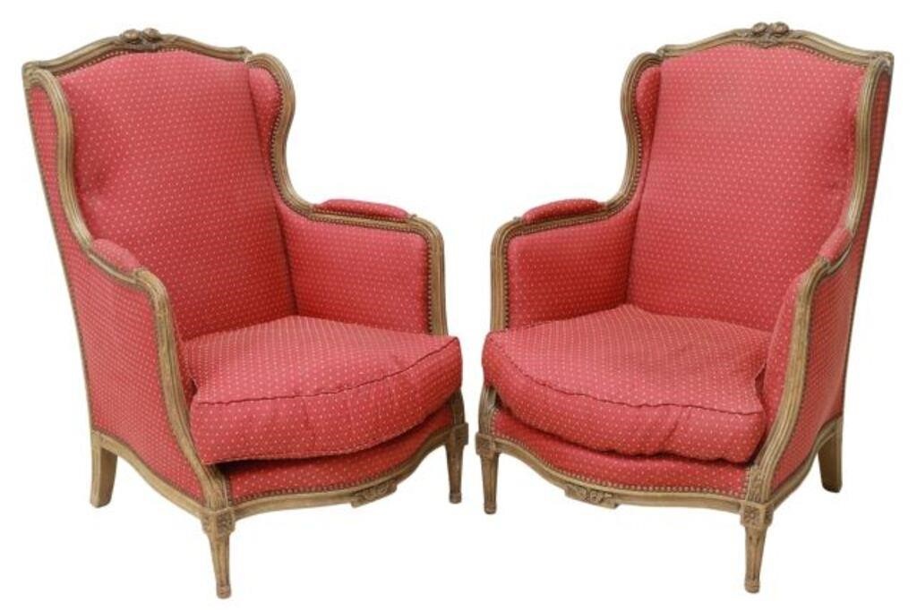  2 FRENCH LOUIS XVI STYLE WINGBACK 355a43