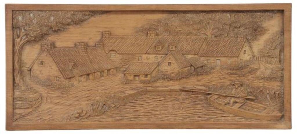 ARCHITECTURAL CARVED OAK LANDSCAPE 355a54