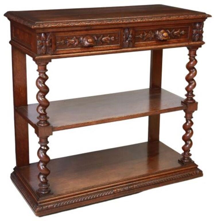 FRENCH HENRI II STYLE CARVED OAK