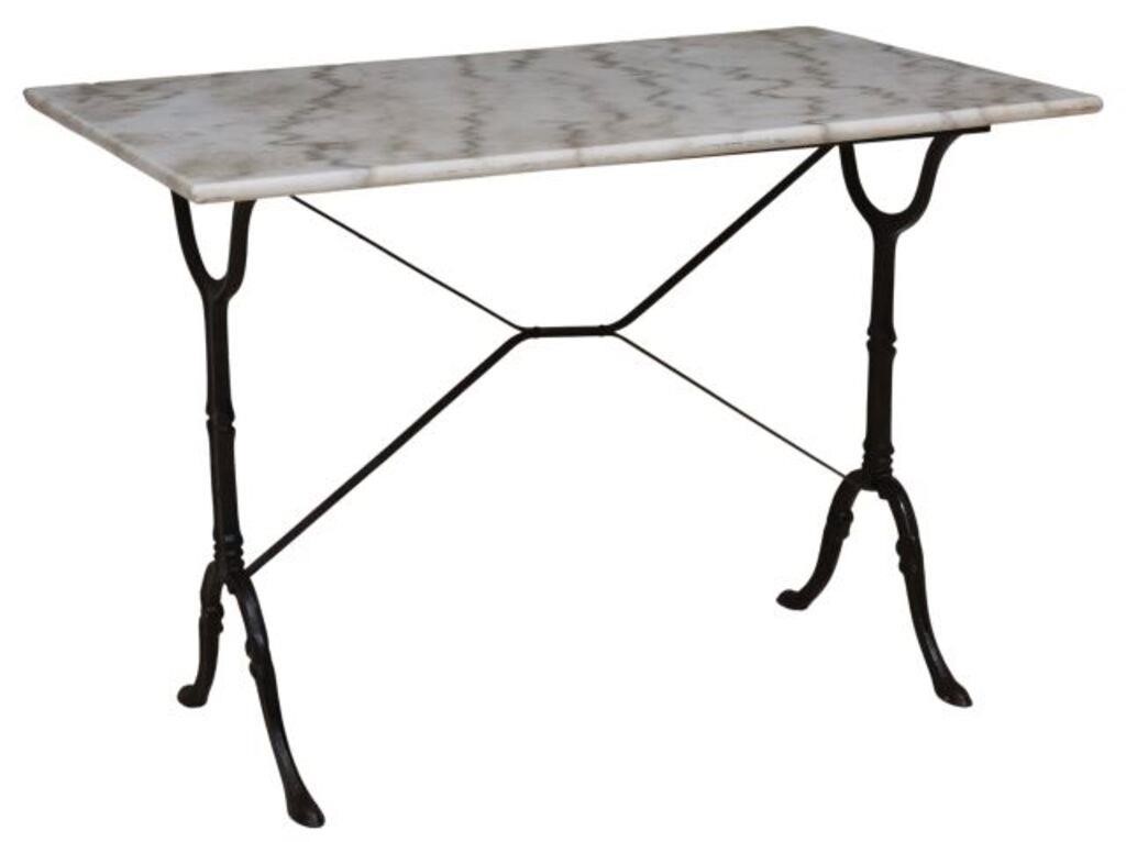 FRENCH MARBLE TOP CAST IRON BISTRO 355a96