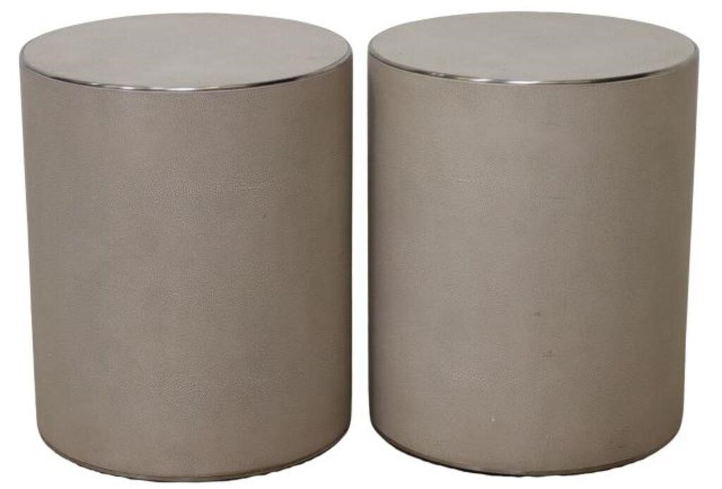  2 RH ATTR SHAGREEN CYLINDRICAL 355aed