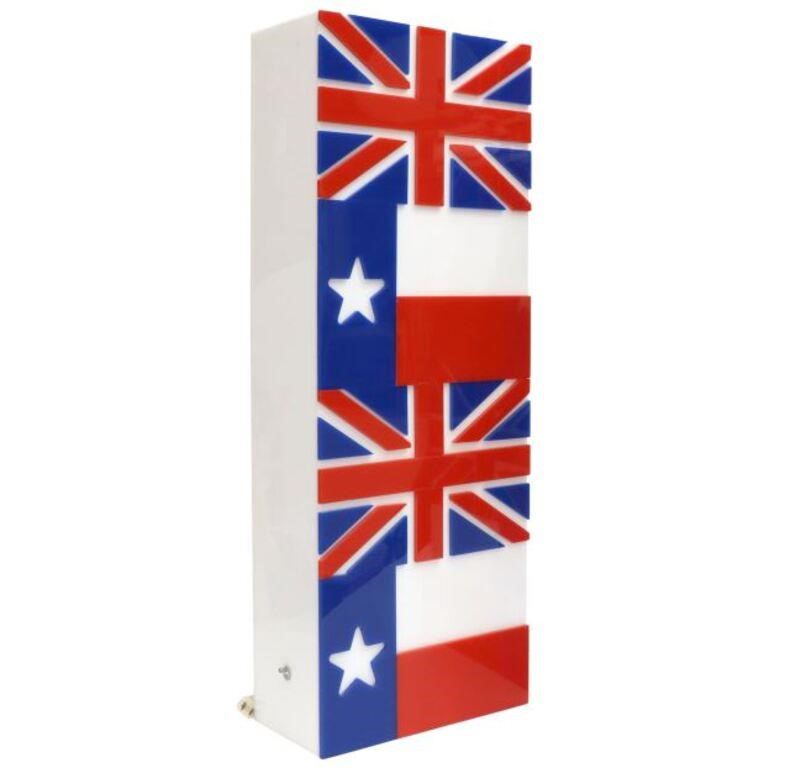 ACRYLIC TEXAS UK FLAG WALL LIGHT 355af3