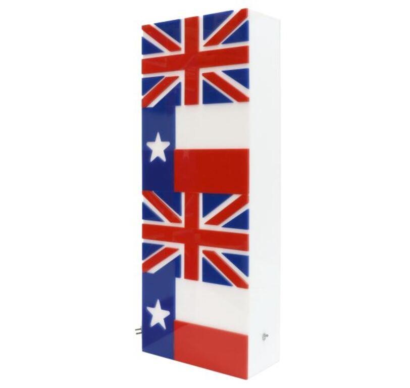 ACRYLIC TEXAS & UK FLAG WALL LIGHT