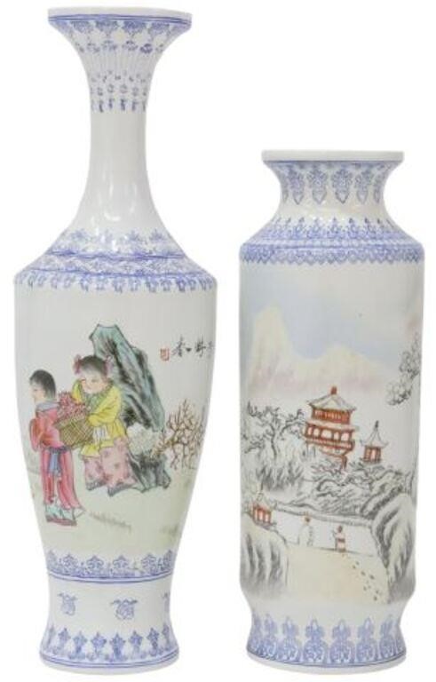 (2) CHINESE EGGSHELL PORCELAIN VASES(lot