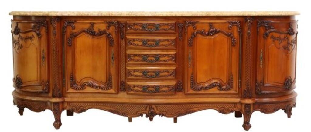 LARGE FRENCH LOUIS XV STYLE MARBLE-TOP