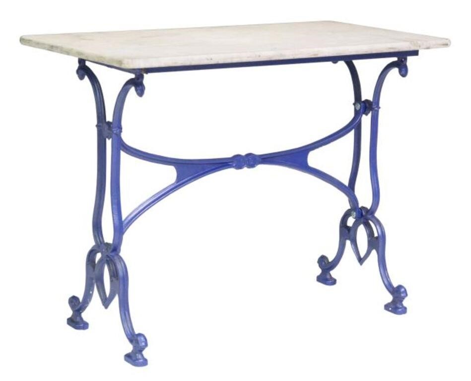 FRENCH MARBLE TOP PAINTED CAST 355bca