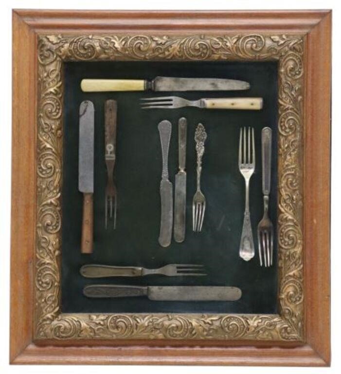 FRAMED SILVERPLATE & OTHER METAL