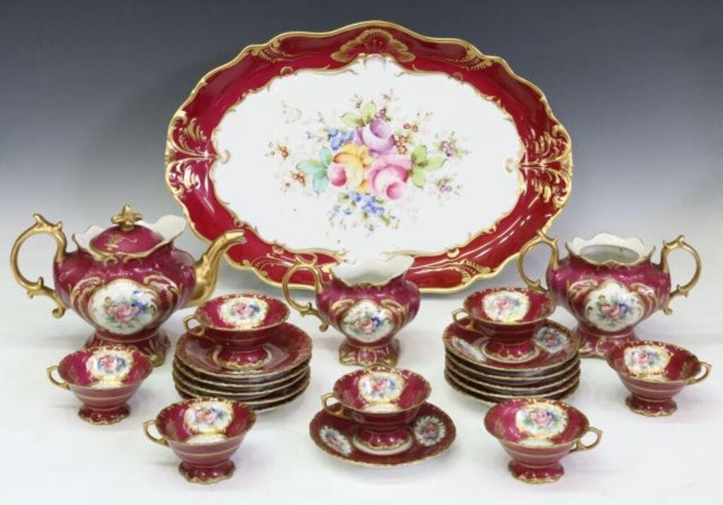  22 FRENCH PORCELAIN TEA SET WITH 355be7