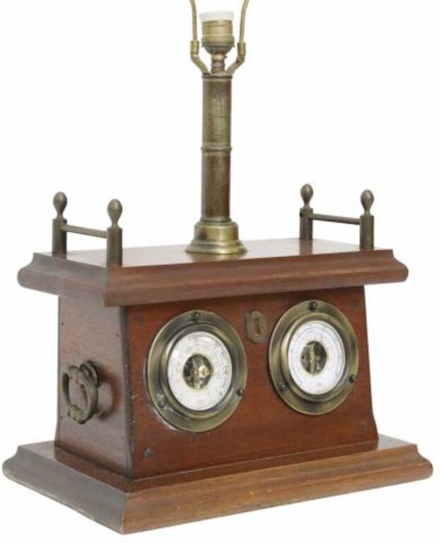 MAHOGANY-CASED WEATHER STATION