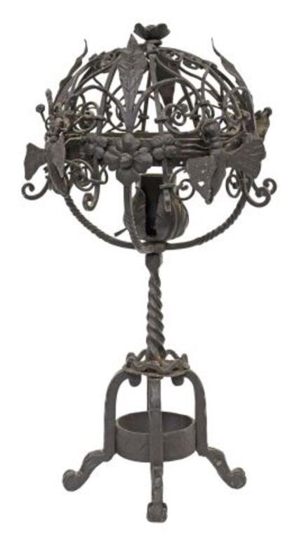 ART NOUVEAU WROUGHT IRON ONE LIGHT 355c03