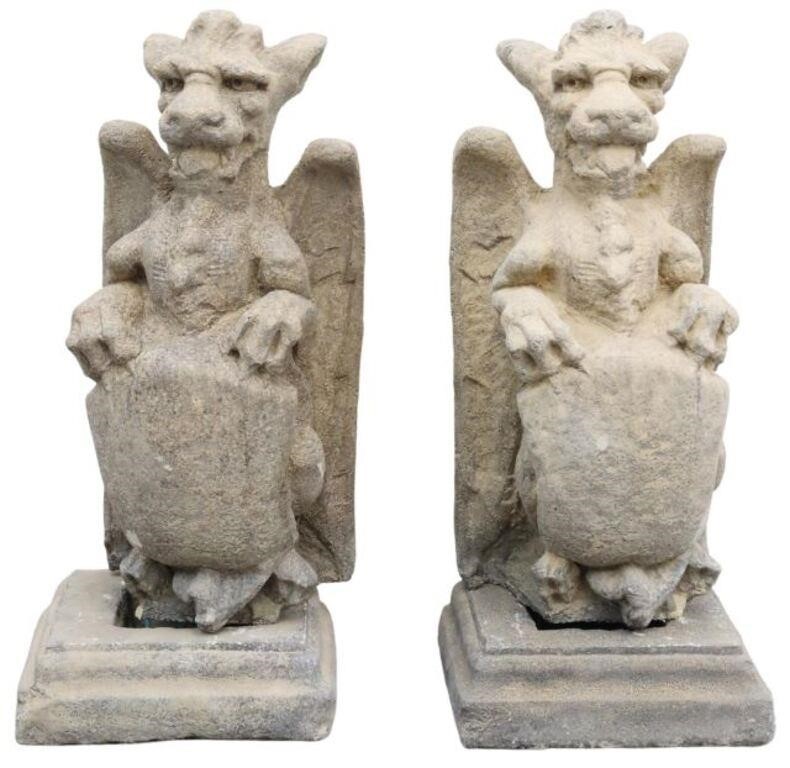  2 CAST STONE GARDEN STATUARY  355c1c