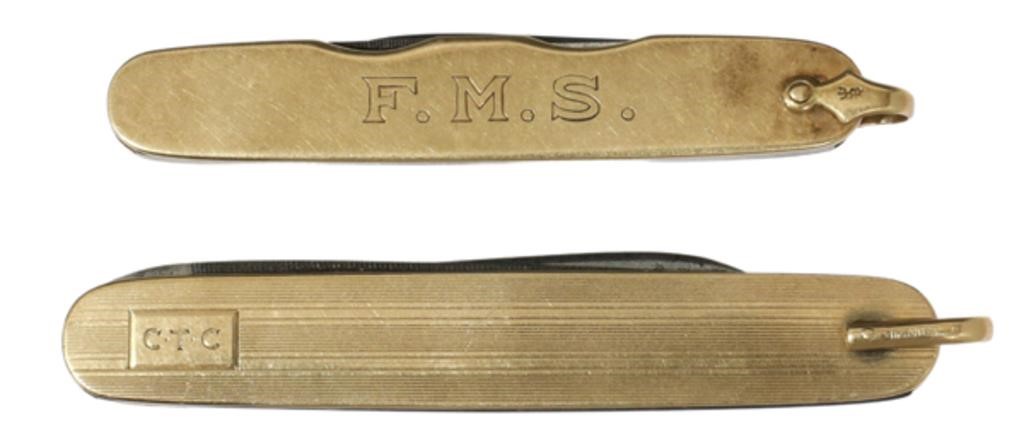 (2) 14KT GOLD POCKET KNIVES, (1) TIFFANY