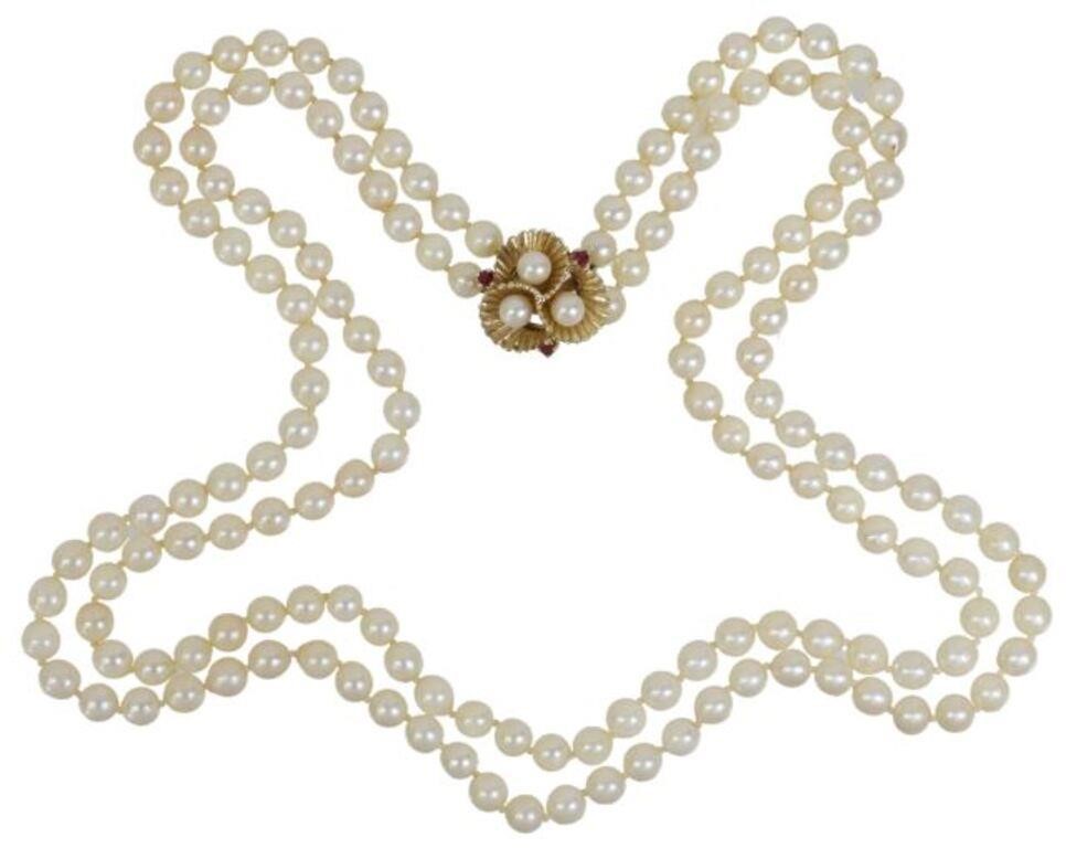 ESTATE DOUBLE STRAND PEARL NECKLACE 355c4c