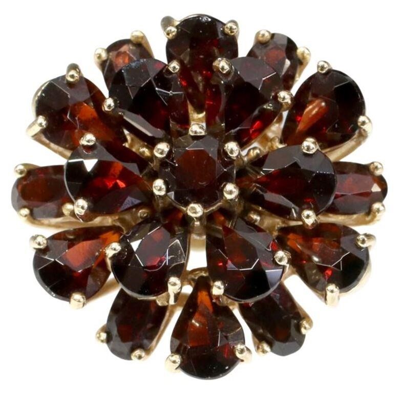 ESTATE 14K GOLD & GARNET CLUSTER