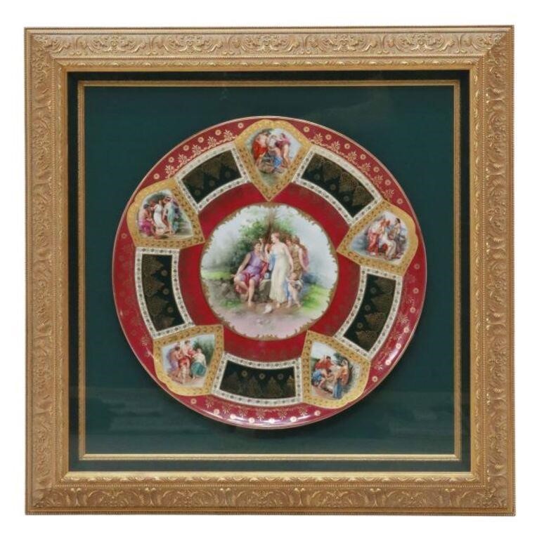 FRAMED ROYAL VIENNA STYLE PORCELAIN