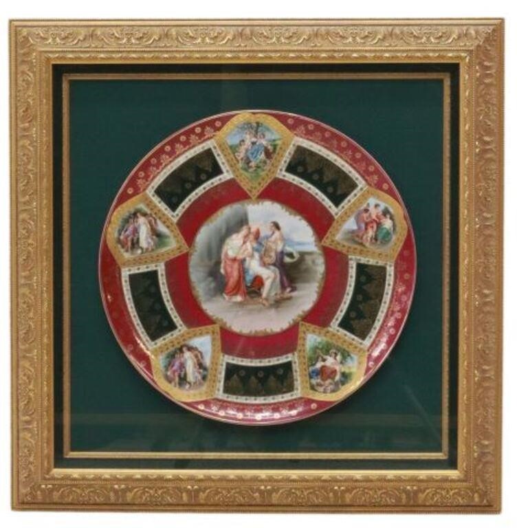 FRAMED ROYAL VIENNA STYLE PORCELAIN 355c5c