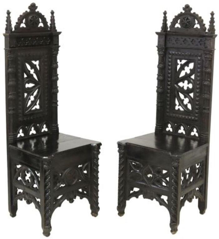 (2) BRITISH GOTHIC REVIVAL CARVED