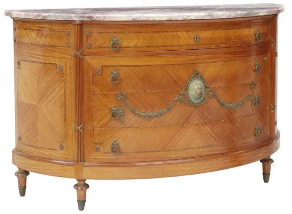 LOUIS XVI STYLE MAHOGANY DEMILUNE 355cb1