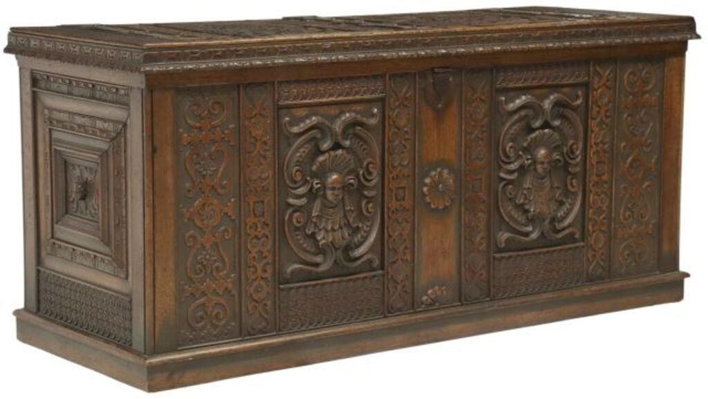 FRENCH GOTHIC REVIVAL CARVED OAK 355cbd