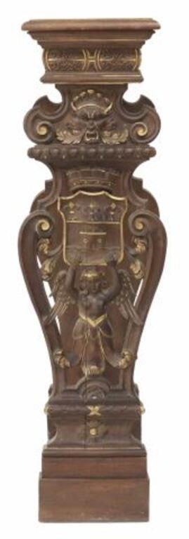 FRENCH PARCEL GILT WALNUT ARMORIAL