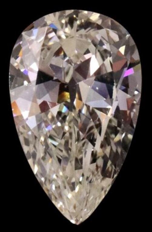 ESTATE PEAR BRILLIANT 2.91CT DIAMOND,