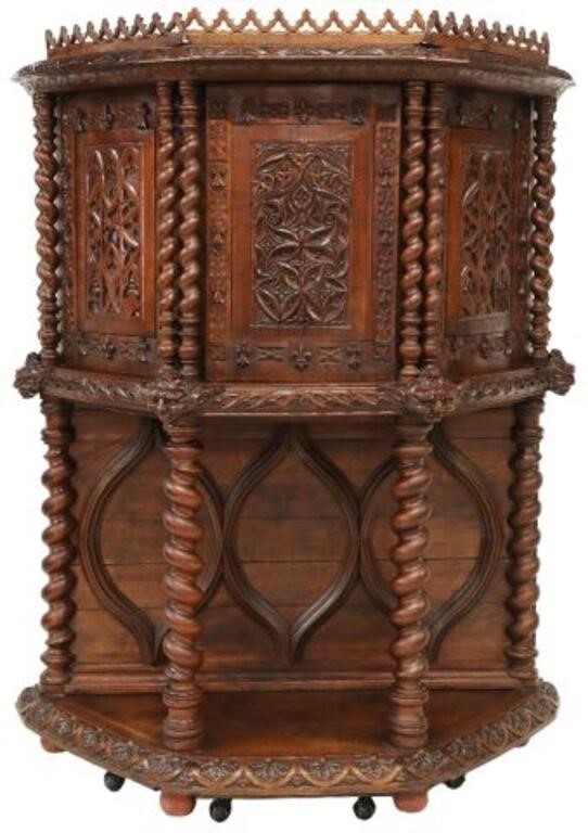 GOTHIC REVIVAL CARVED OAK VESTRY 355d42