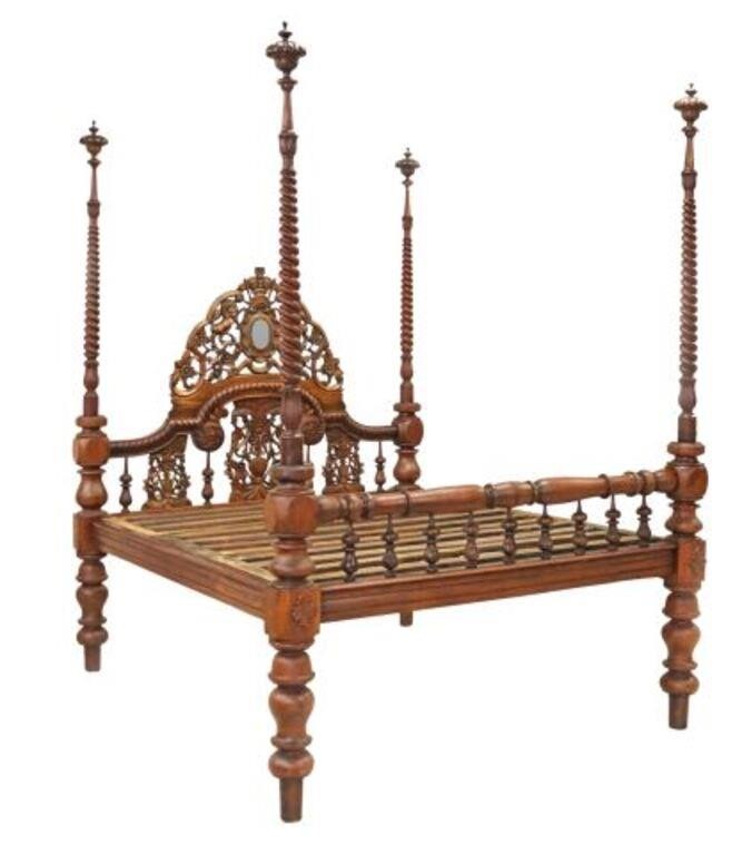 BRITISH COLONIAL CARVED ROSEWOOD 355d6c