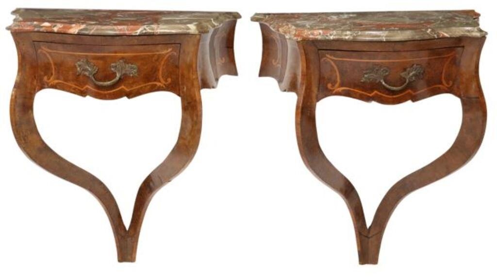 2 ITALIAN LOUIS XV STYLE MARBLE TOP 355db5