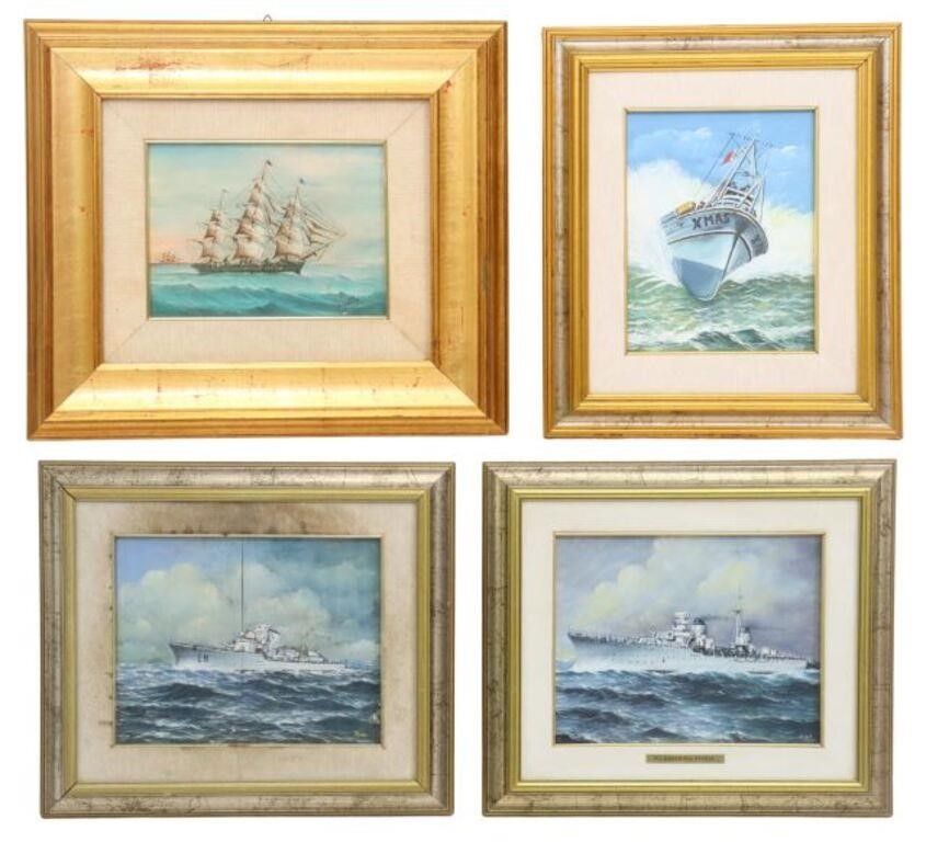  4 ITALIAN SCHOOL NAUTICAL PAINTINGS lot 355dc9