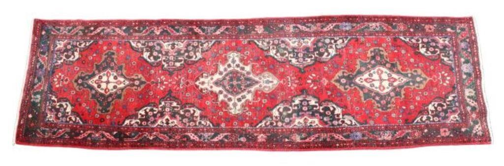 HAND-TIED PERSIAN HAMADAN RUNNER,