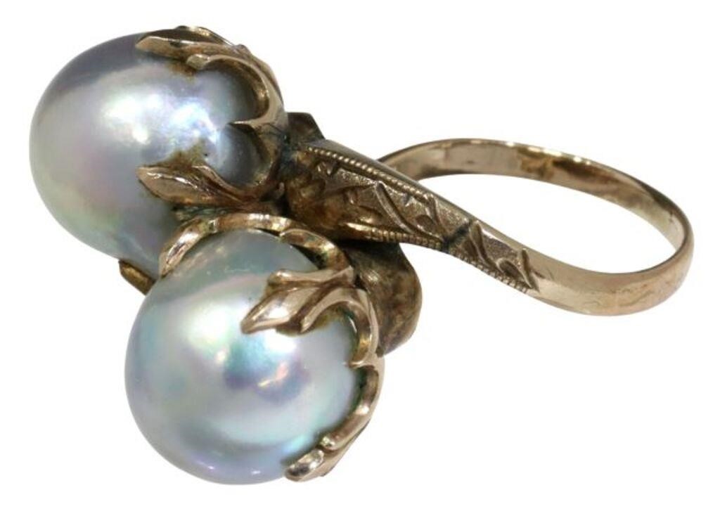 ESTATE 14KT GOLD BAROQUE PEARL 355ded