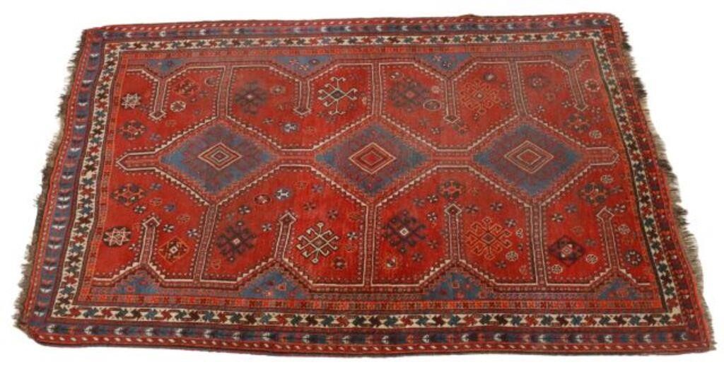 HAND-TIED PERSIAN SHIRAZ RUG, 8'2.5"