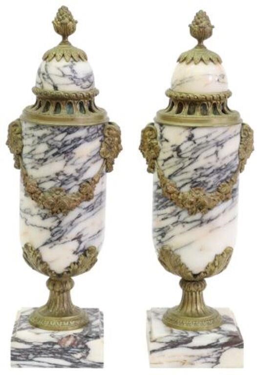  2 FRENCH ORMOLU MOUNTED ALABASTER 355f30