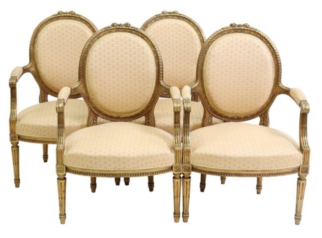  4 LOUIS XVI STYLE GILTWOOD OVAL 355f5f