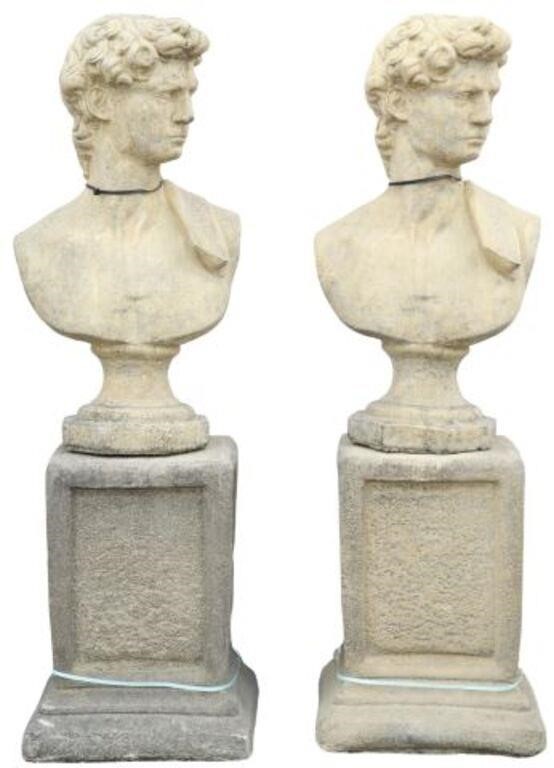  2 CAST STONE STATUARY BUSTS OF 355f6c