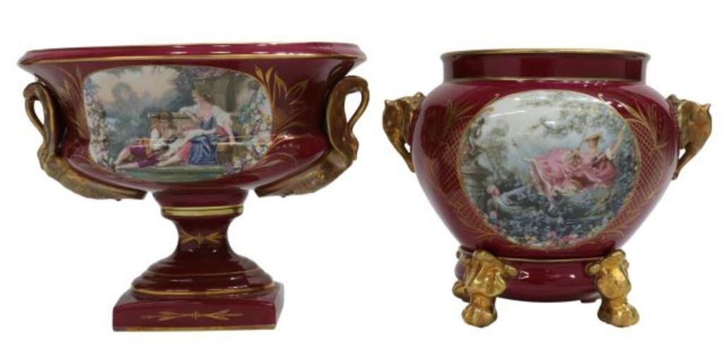 (2) FRENCH LIMOGES HAND-PAINTED PORCELAIN